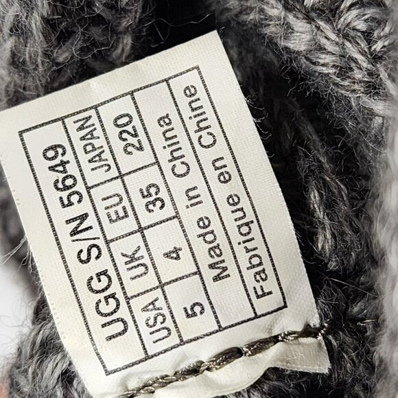 UGG Australia Boots Womens 5 Classic Cardy Tall Winter Boots 5819 Grey Fabric - Picture 13 of 13